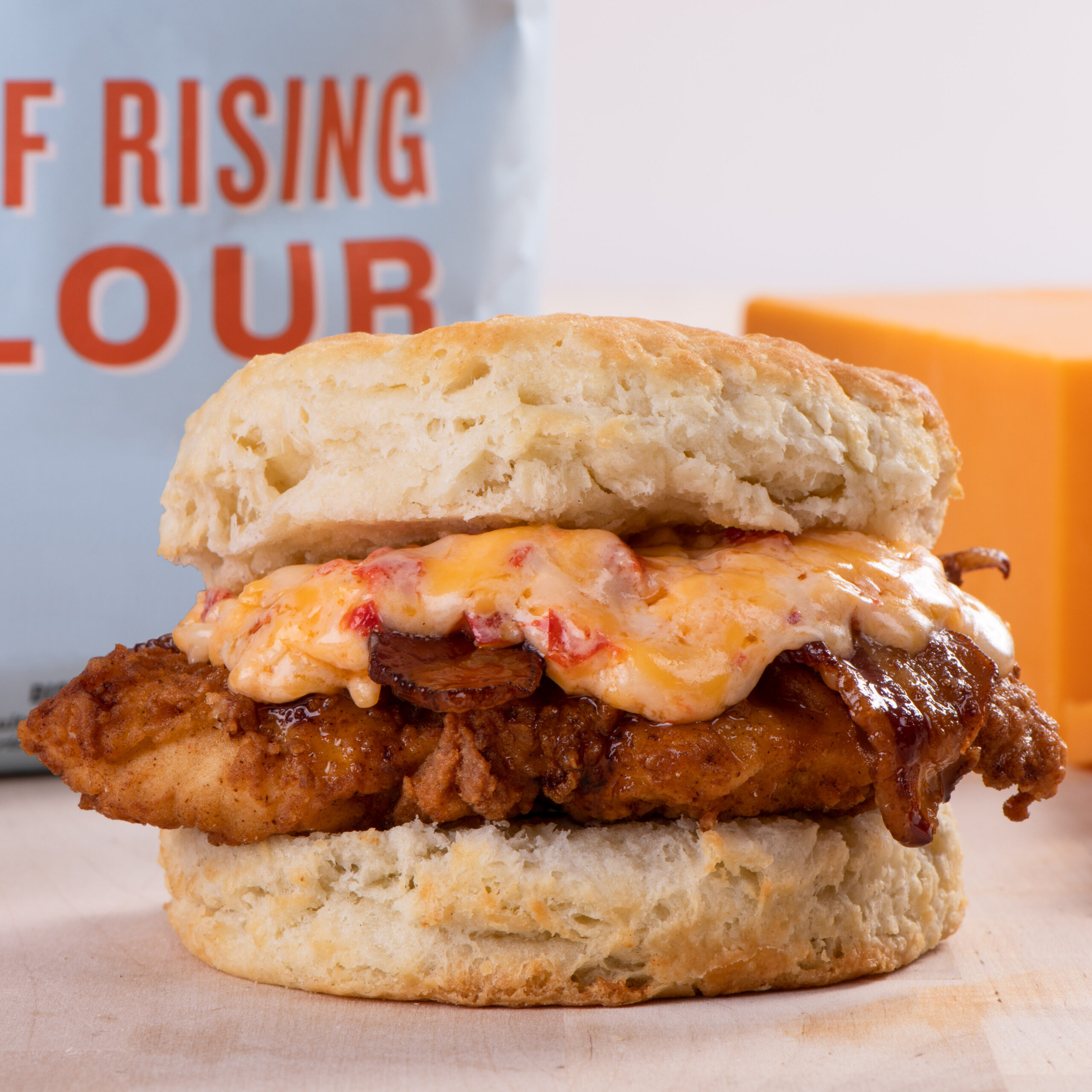 10-Rise Southern chicken Biscuit with Pimento Cheese